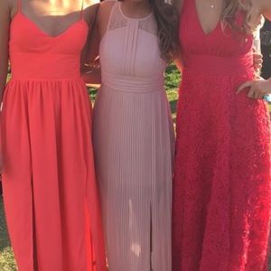 BCBGeneration Light Pink Gown with Lace Detail